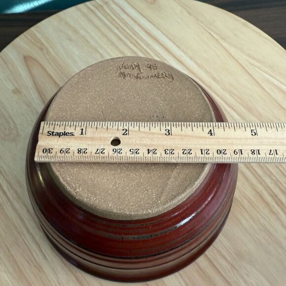 Vintage 98 Noah Montgomery Stoneware Bowl Brown Redish Studio Pottery EUC - Picture 7 of 10